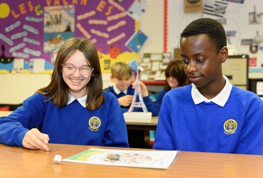 Cwmtawe pupils working together in class