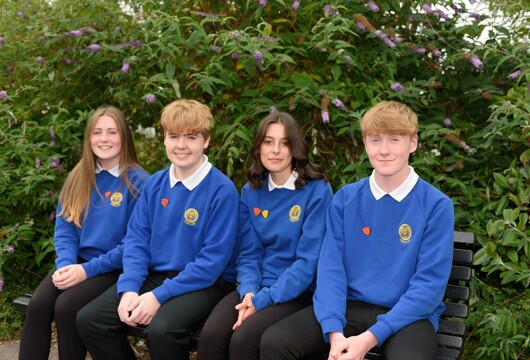 Cwmtawe pupils outside in a group